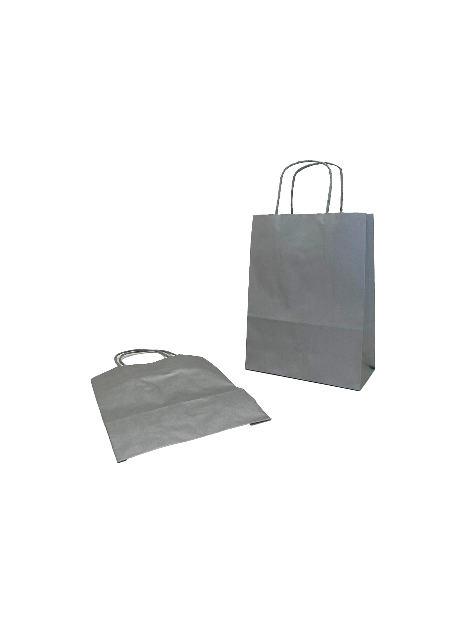 Paper Carrier Bags Silver 18+8x22cm Kraft 90 grams (50 pieces) [PAM1822SI]