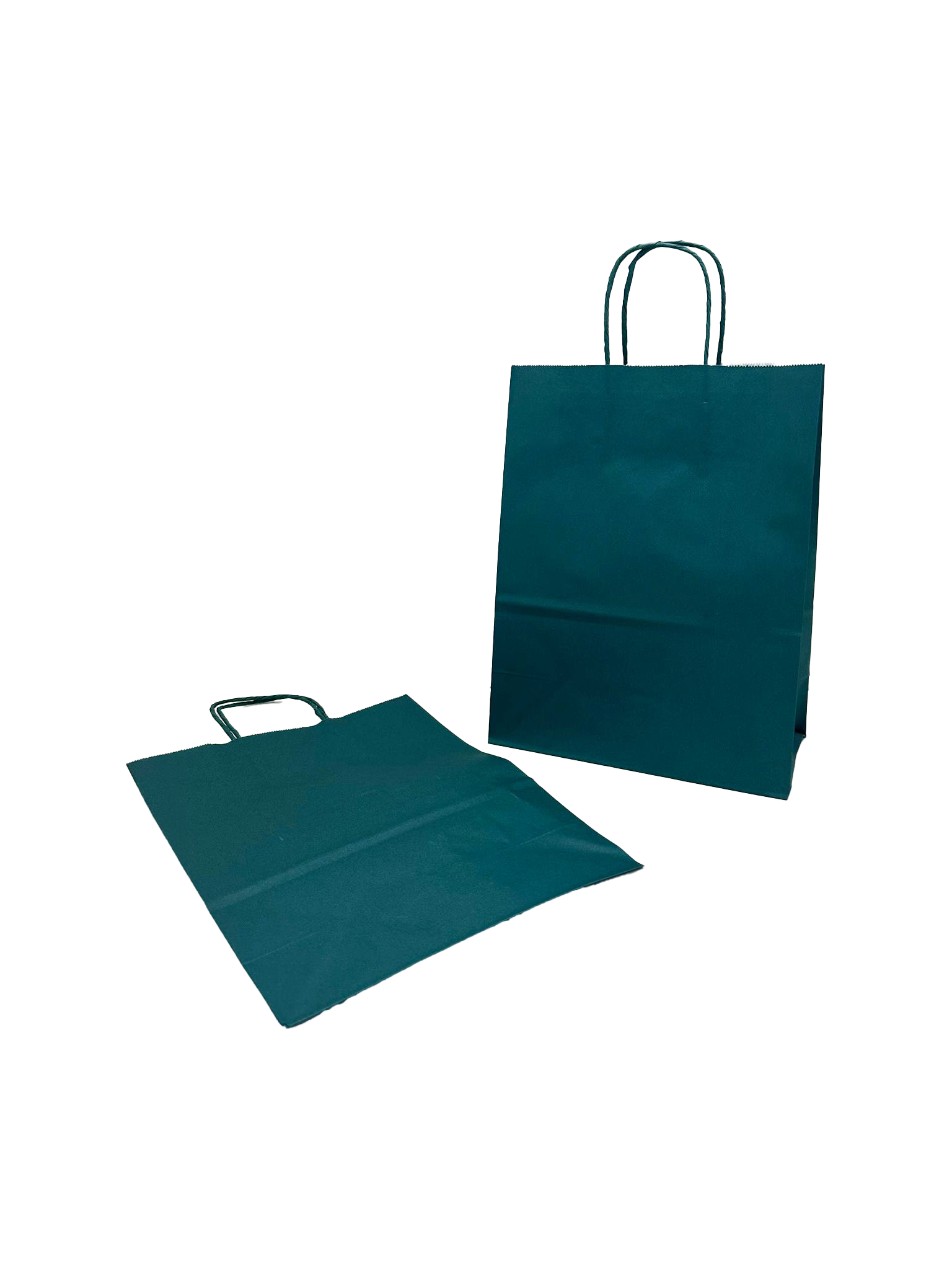 Paper Carrier Bags dark Green 26+12x35cm Kraft 90 grams (50 pieces) [PAM2635DKGR]