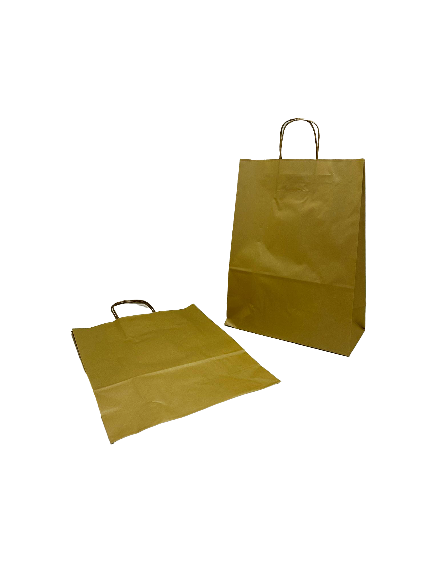 Paper Carrier Bags Gold 26+12x35cm Kraft 90 grams (50 pieces) [PAM2635GO]