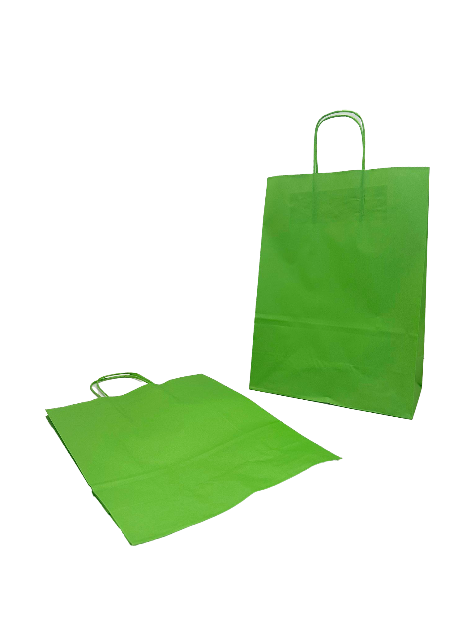 Paper Carrier Bags Green 26+12x35cm Kraft 90 grams (50 pieces) [PAM2635GR]