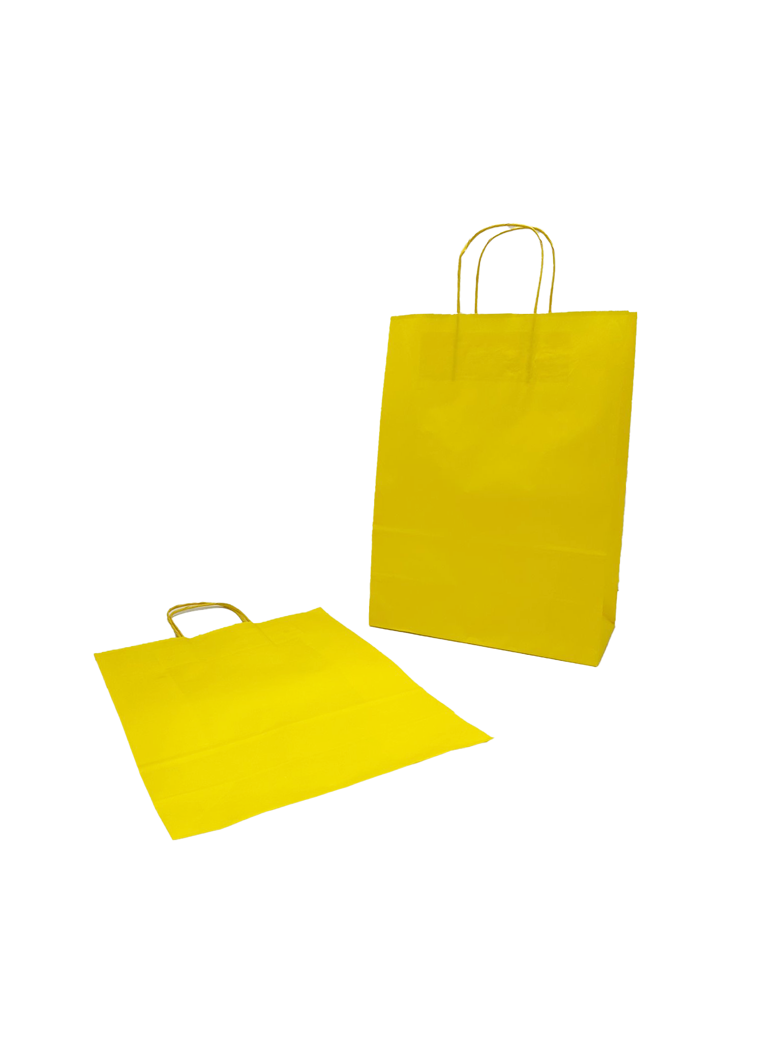 Paper Carrier Bags Yellow 26+12x35cm Kraft 90 grams (50 pieces) [PAM2635Y]