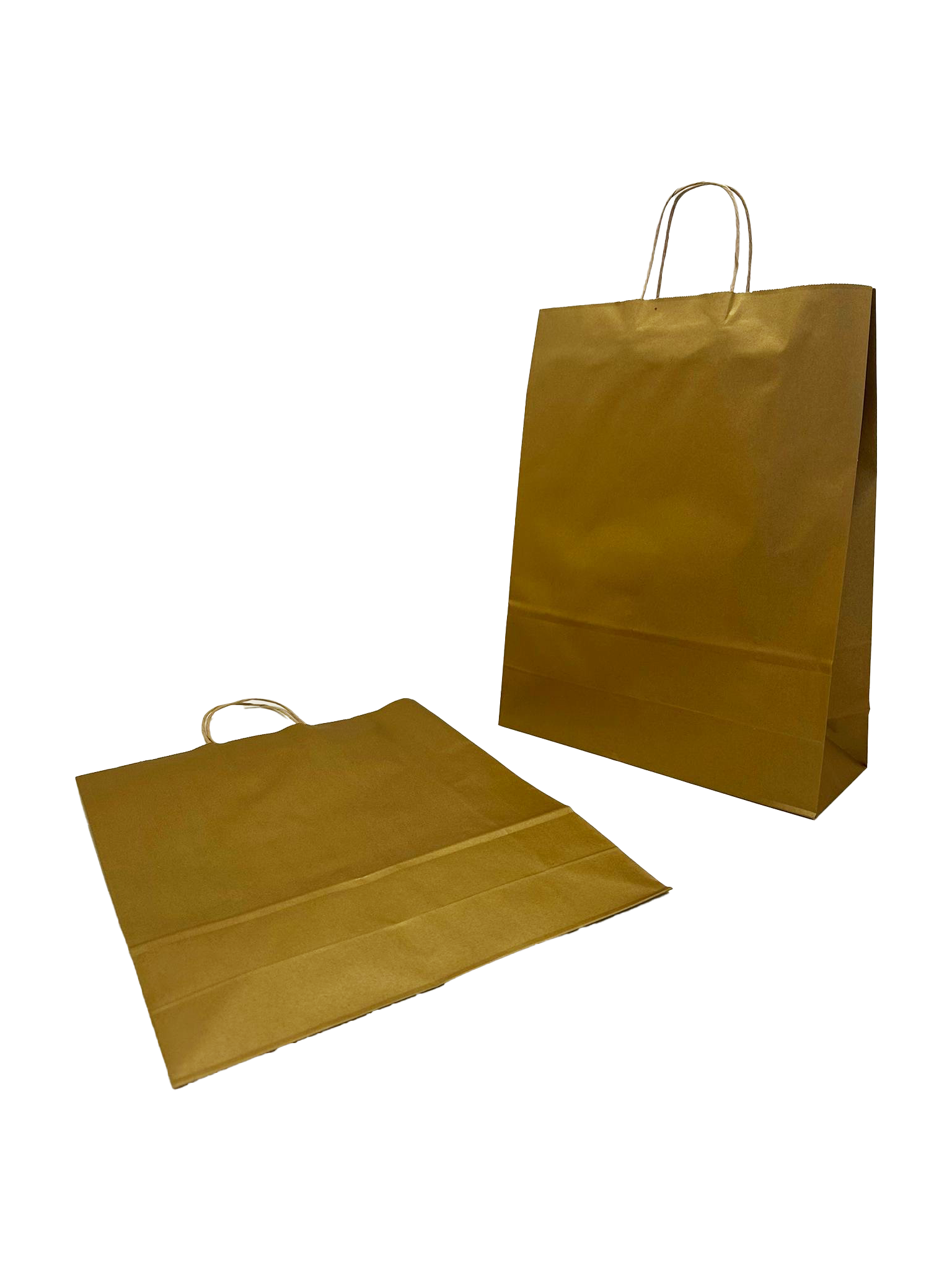Paper Carrier Bags Gold 32+12x41cm Kraft 100 grams (50 pieces) [PAM3241GO]