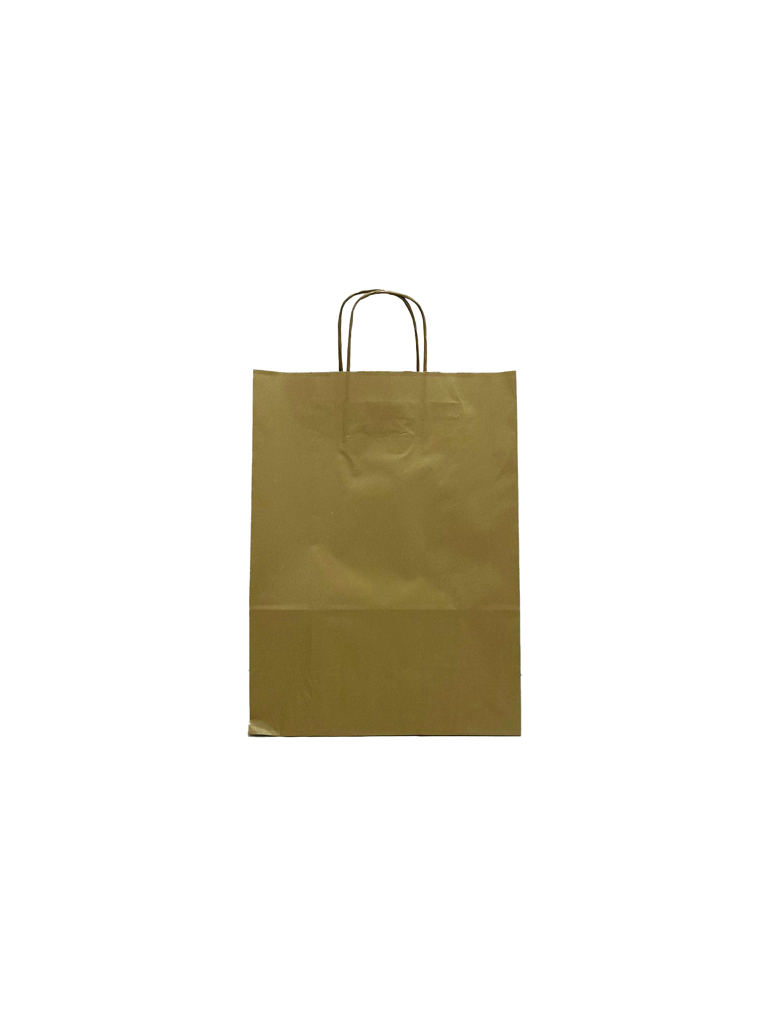 Paper Carrier Bags Gold 32+12x41cm Kraft 100 grams (50 pieces) [PAM3241GO]