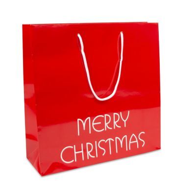Paper Carrier Bags Merry Christmas 35+12x35cm Red (100 pcs) [FP-TOP994]