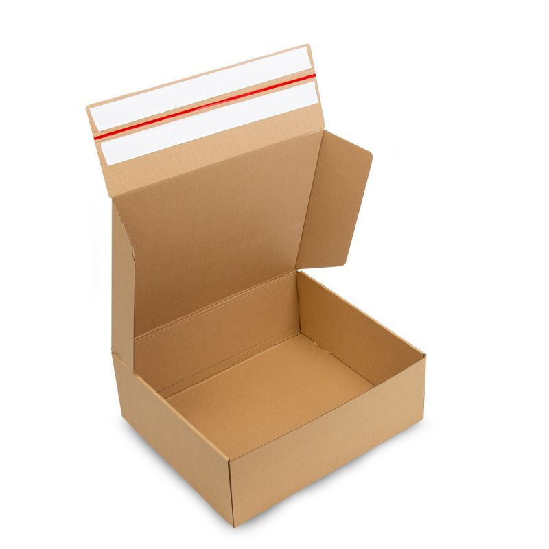 Shipping boxes with a return label - Surprise 43x36x15cm Brown (25 pcs) [FP-VPD068]