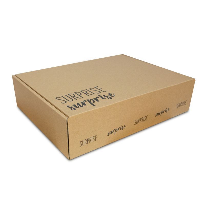 Shipping boxes with a return label - Surprise 43x36x15cm Brown (25 pcs) [FP-VPD068]