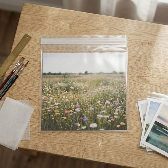 Plastic Bags 26.5x26cm Transparent Peel and Seal (100 pieces) [B1010]