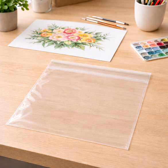 Plastic Bags 25.9x25.6cm Transparent Peel and Seal (100 pieces) [B1010S]