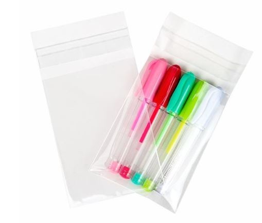 Plastic Bags 6.4x8.9cm Transparent Peel and Seal (100 pieces) [B2]