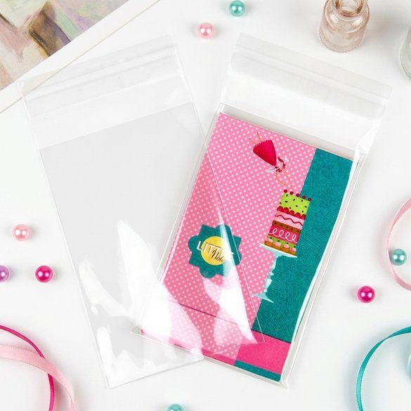 Plastic Bags 8.5x13cm Transparent Peel and Seal (100 pieces) [B3]