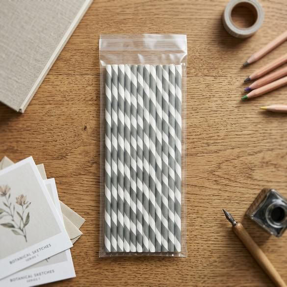 Plastic Bags 8.1x22.7cm Transparent Peel and Seal (100 pieces) [B38]