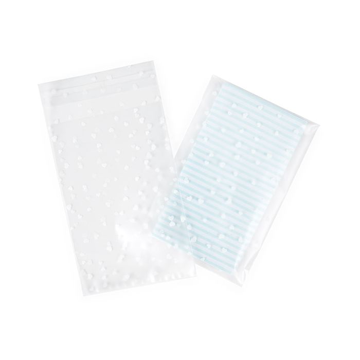 Frosted Plastic Bags 10,2x15,2 cm Hearts Peal and Seal (100 pieces) [B46FH]