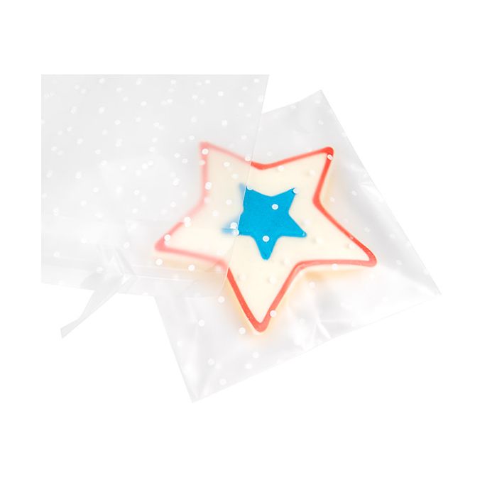 Frosted Plastic Bags 12,7x12,7 cm with Dots Peal and Seal (100 pieces) [B55FD]