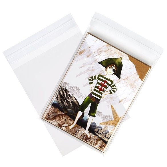 Plastic Bags 13.5x17.2cm Transparent Peel and Seal (100 pieces) [B6B1]