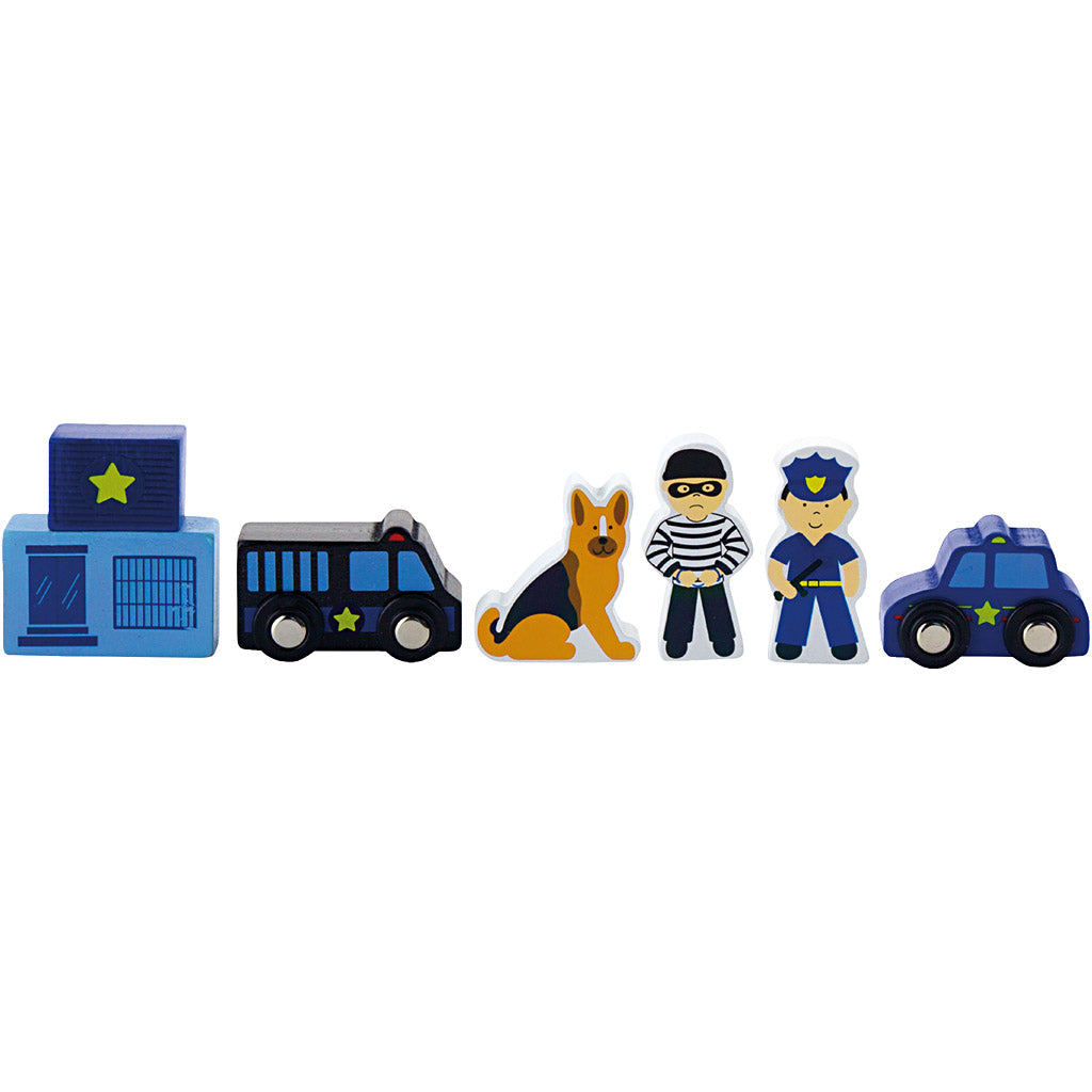 VIGA railway accessories, Police, 6 parts/ 1 set