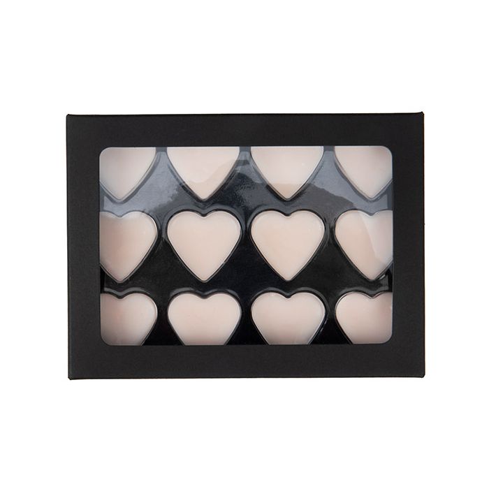 Black Kraft Artisan Candy Box Set, Heart Insert 10.2x2.1x13.8 cm