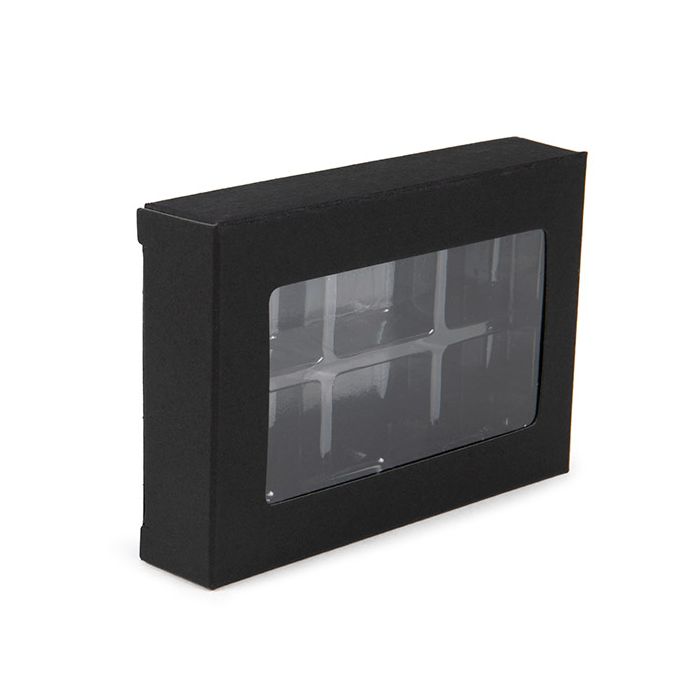 Black Kraft Artisan Candy Box Set, Square Insert 7x2.1x10.3 cm (25 pieces) [CNDY274B]