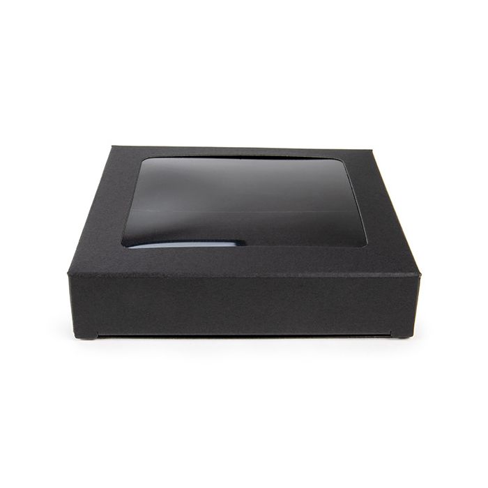 Black Gift Boxes Window Box w/ attached window 10.5x2.2x10.5 cm (25 pieces) [WKRGB245]