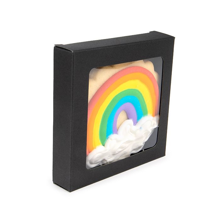 Black Gift Boxes Window Box w/ attached window 10.5x2.2x10.5 cm (25 pieces) [WKRGB245]