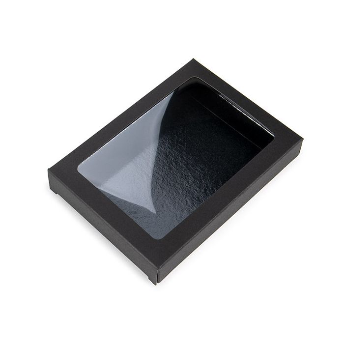 Black Gift Boxes Window Box w/ attached window 10.2x2.1x13.8 cm (25 pieces) [WKRGB313]