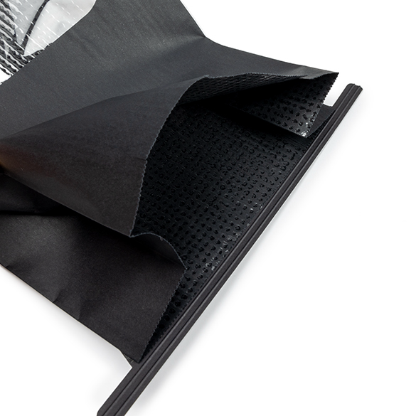 Black Kraft Tin Tie Bag w/ Window 15,2x7x26,7cm (100 pcs) [TTW3B]