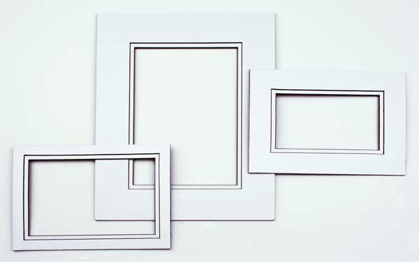 Mount Board Double thick White/Black 20.3x25.4cm with 12x17cm Window (10 pieces) [MD20193]