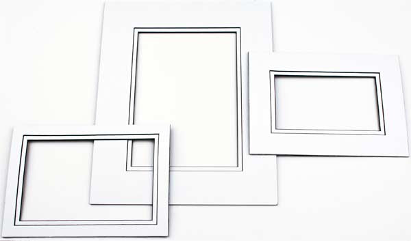 Mount Board Double thick White/Black 27.9x35.6cm with 20.3x27cm Window (10 pieces) [MD20197]