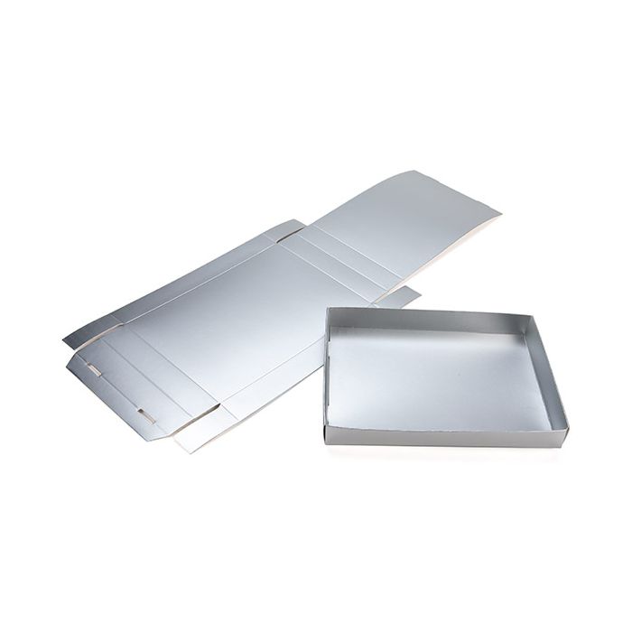Paper Box Bottom Matte Silver 13,7x2,5x19,1cm (25 Pieces) [MS15]