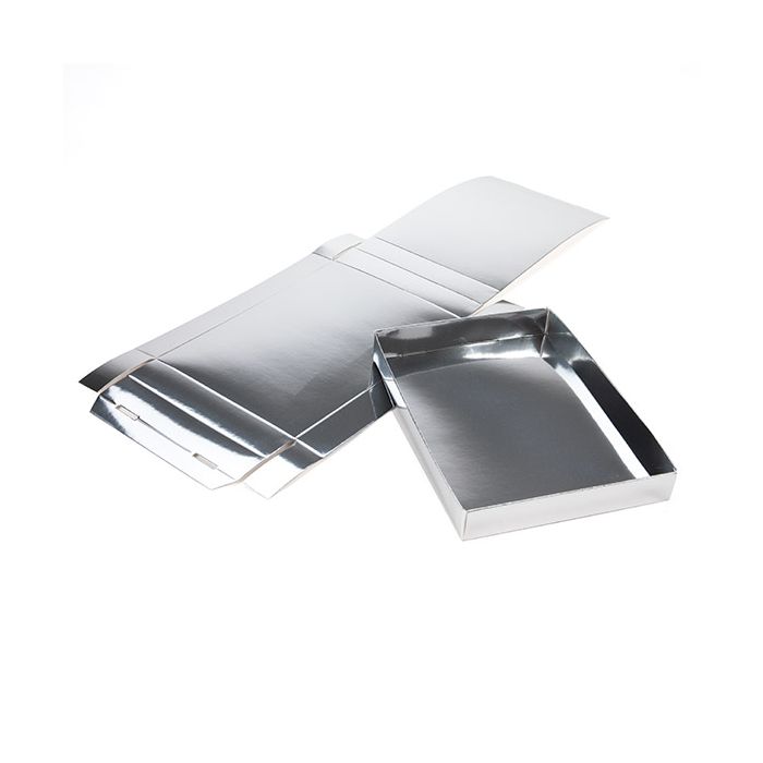 Paper Box Bottom Shimmer Silver 13,7x2,5x19,1cm (25 Pieces) [SS15]