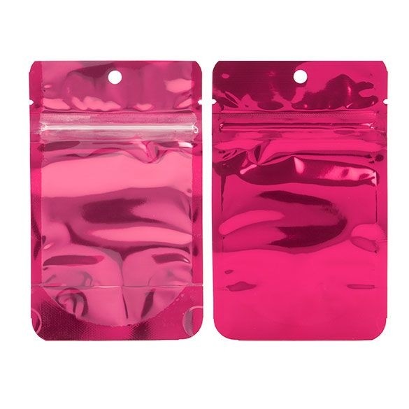Stand Up Pouches Transparent/Fuchsia 7.9x5.1x13cm | 28 grams (100 pieces) [ZBGB1FS]