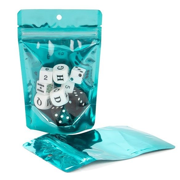 Stand Up Pouches Transparent/Teal 10.2x6x15.2cm | 57 grams
