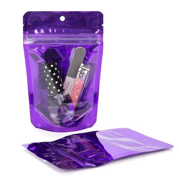 Stand Up Pouches Transparent/Violet 10.2x6x15.2cm | 57 grams