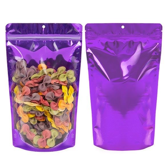 Stand Up Pouches Transparent/Violet 17.1x8.9x28.6cm | 340 grams (100 pieces) [ZBGB4VL]