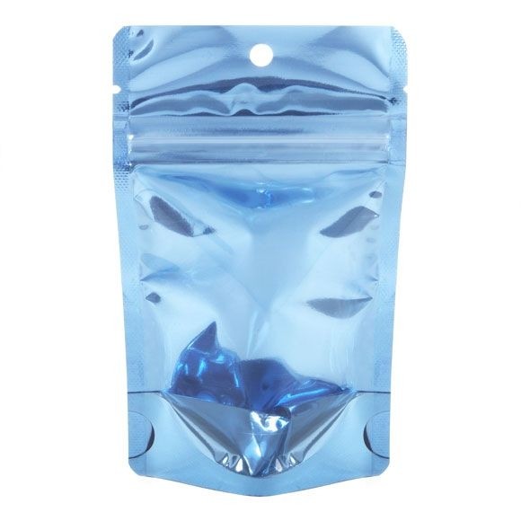 Stand Up Pouches Transparent/Blue 10.2x6x15.2cm | 57 grams (100 pieces) [ZBGB2BL]