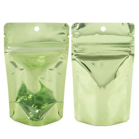 Stand Up Pouches Transparent/Green 10.2x6x15.2cm | 57 grams (100 pieces) [ZBGB2GR]
