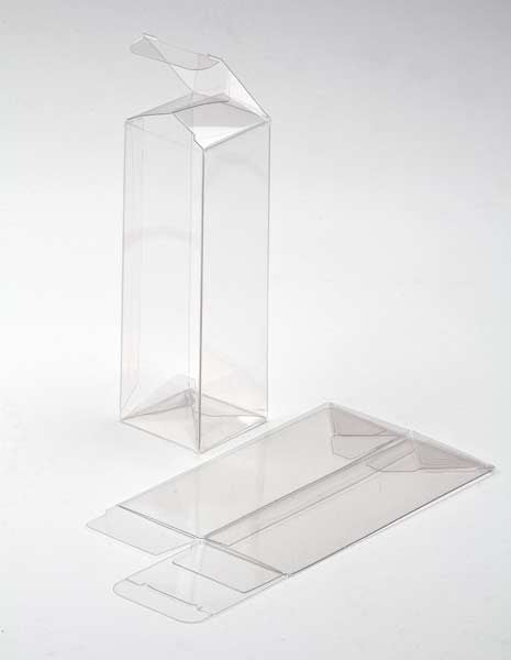 Plastic Gift Boxes 5.1x5.1x15.2cm Autolock Bottom (25 pieces) [PLB137]