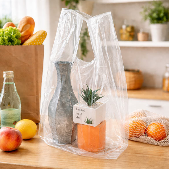 Plastic Carrier Bags Transparent 36.9x26.7x76.2cm (100 pieces) [CHB2]