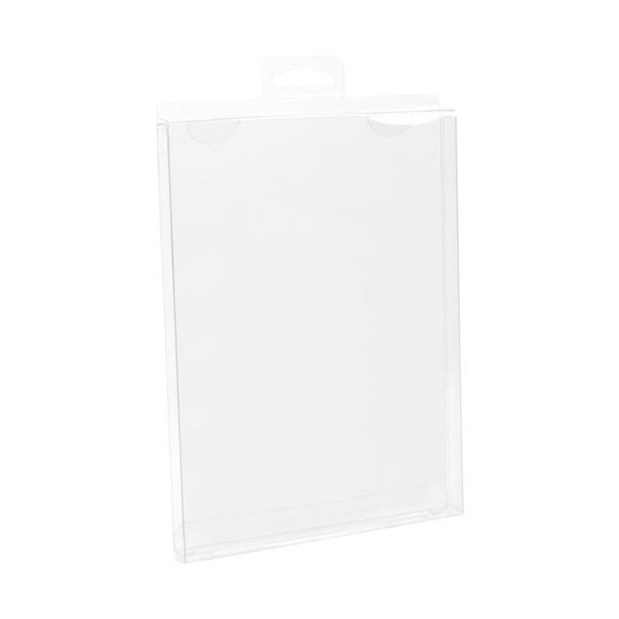 Plastic Gift Boxes 13.7x1.6x18.8cm Crystal Clear with Hanger in middle (25 pieces) [CHFB1]