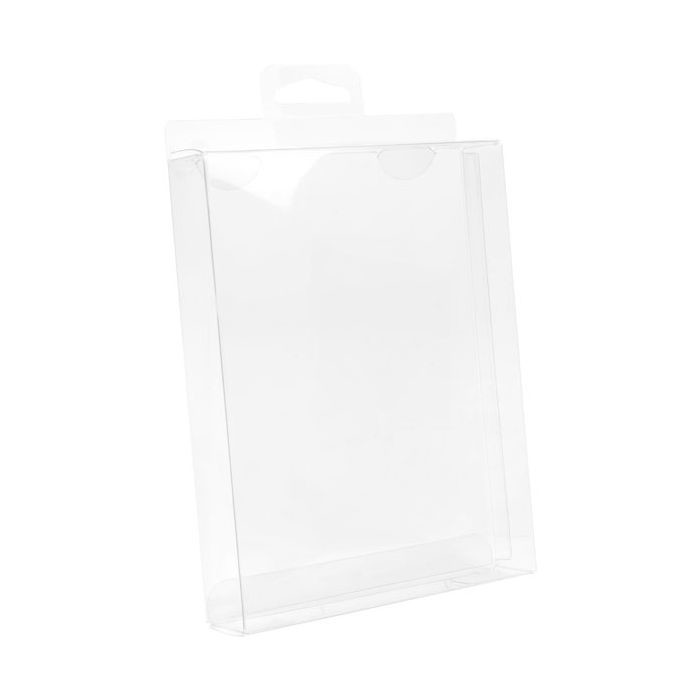 Plastic Gift Boxes 11.4x2.5x14.9cm Crystal Clear with Hanger in middle (25 pieces) [CHFB17]