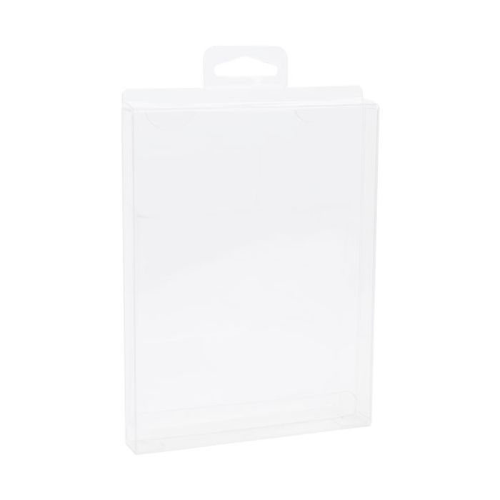 Plastic Gift Boxes 11.4x1.6x14.9cm Crystal Clear with Hanger in middle (25 pieces) [CHFB3]
