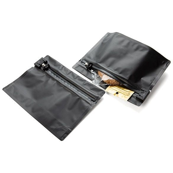Plastic Bags Matt Black 20.3x6.2x15.2cm with Child-proof Closure (10 pieces) [CRZ68B]