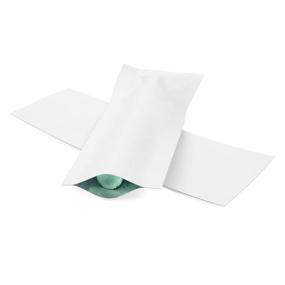 Plastic Bags White 3.8x10.2cm Tamper-proof Heat sealable (100 pieces) [CRB4W]