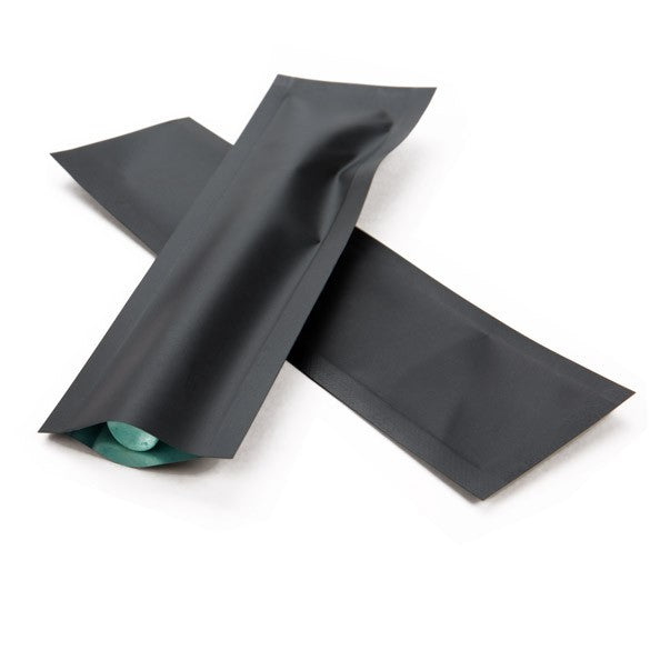 Plastic Bags Matt Black 3.8x12.7cm Tamper-proof Heat sealable (100 pieces) [CRB5B]
