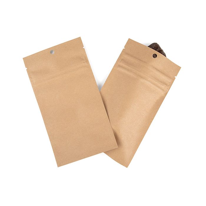 Grip Seal Bags w/ Child Resistant Zipper Kraft 7.6x11.4 cm (100 pieces) [CRHZB3K]