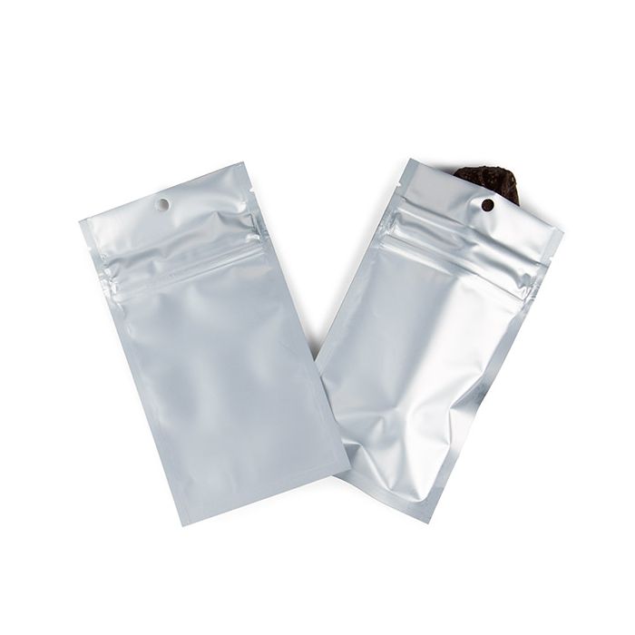 Grip Seal Bags w/ Child Resistant Zipper Matte Silver 7.6x11.4 cm (100 pieces) [CRHZB3MS]