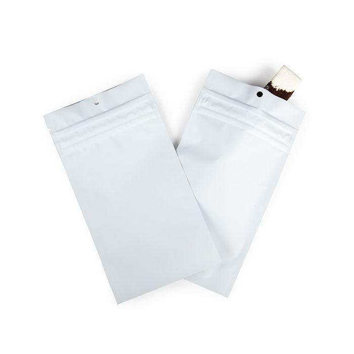 Grip Seal Bags w/ Child Resistant Zipper Matte White 10.2x16.5 cm (100 pieces) [CRHZB5MW]