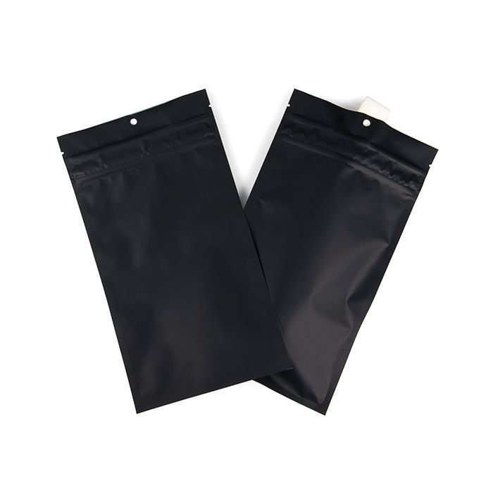 Grip Seal Bags w/ Child Resistant Zipper Matte Black 12.7x20.8 cm (100 pieces) [CRHZB6MB]