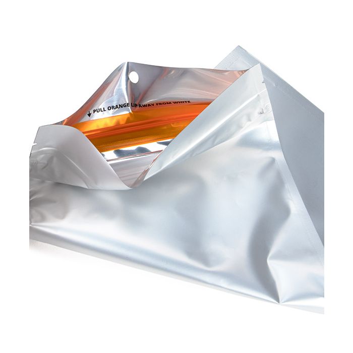 Grip Seal Bags w/ Child Resistant Zipper Matte Silver 12.7x20.8 cm (100 pieces) [CRHZB6MS]