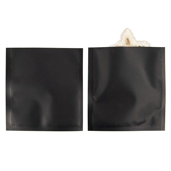 Plastic Bags Matt Black 8.9x9.5cm Tamper-proof Heat sealable (100 pieces) [CRB2B]