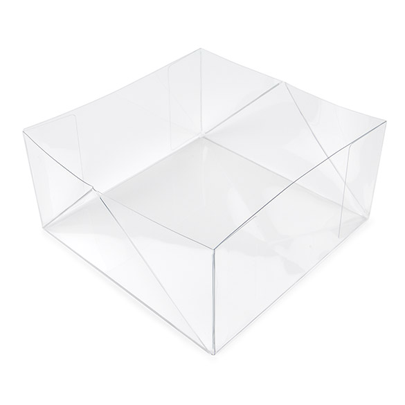 Lid Foldable and Crystal Clear 15,4x7,6x15,4 cm Clear (25 pieces) [BT14]